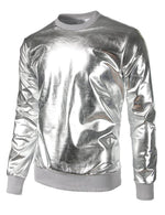 Men's Gold Shiny Nightclub Styles Sweatshirt