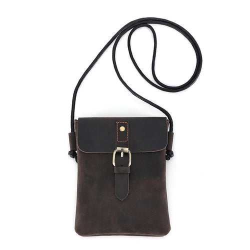 Men's Genuine Leather Shoulder Bag Multi-pocket Business Casual  Phone Messenger Bag