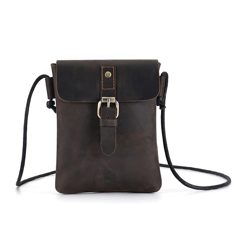 Men's Genuine Leather Shoulder Bag Multi-pocket Business Casual  Phone Messenger Bag