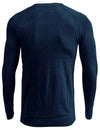 Men's Solid Color V Neck Jumper Casual Long Sleeve Sweater