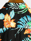 Men's Flower Tropical Hawaii Cotton Short Sleeve Shirt