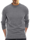 Men's Round Collar Casual Solid Color Jumper Long Sleeve Sweater