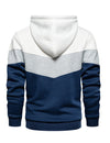Men's Classic Color Block Long Sleeve Pullover Hoodie With Pocket