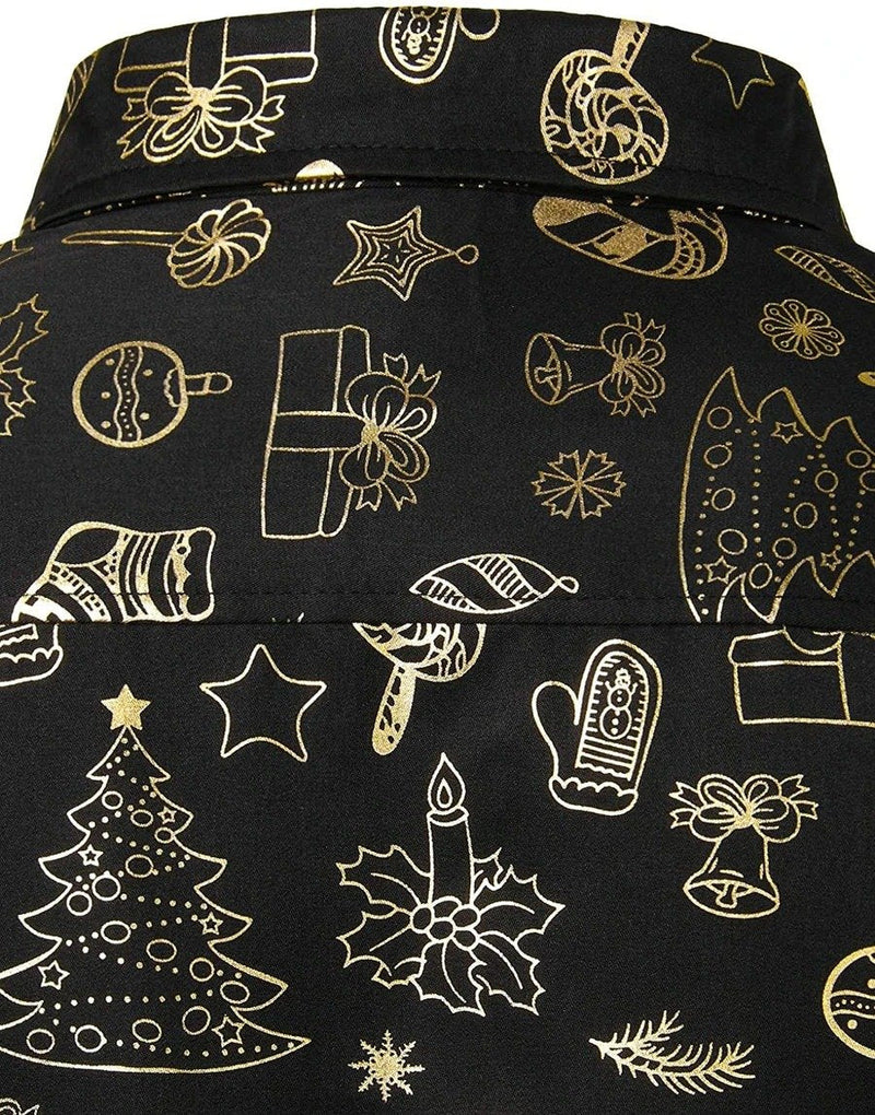 Bundle Of 3 | Men's Long Sleeve Christmas Print Regular Fit Shirts