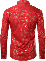 Bundle Of 3 | Men's Long Sleeve Christmas Print Regular Fit Shirts