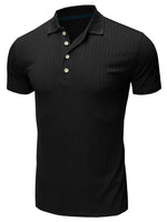 Men's Casual Solid Color Short Sleeve Polo Shirt