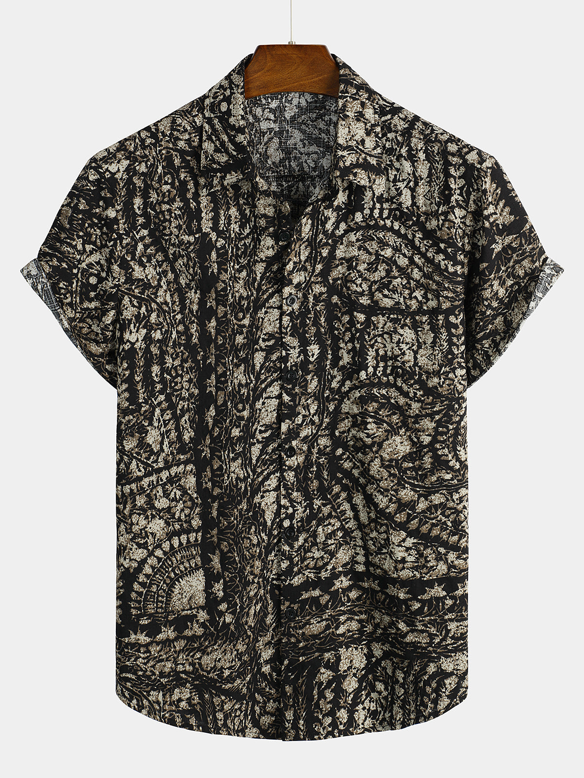 Men's Vintage 90s Abstract Print Short Sleeve Shirt