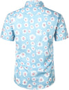 Men's Cotton Blue Daisy Hawaiian Shirt & Shorts Set