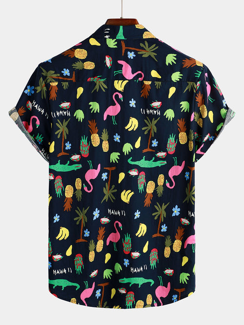 Men's Cotton Tropical Short Sleeve Hawaiian Shirt