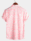 Bundle Of 3 | Men's  Flower & Flamingo Casual Cotton Short Sleeve Shirts