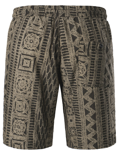 Men's Casual Vintage Boho Breathable Cotton Brown Shorts