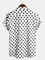 Men's Black Polka Dots Cotton Pocket Shirt