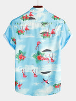 Men's Flamingo Floral Tropical Hawaiian Shirt