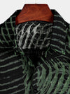 Men's Casual Striped Print Short Sleeve Shirt
