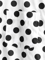Men's Black Polka Dots Cotton Pocket Shirt