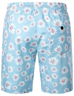Men's Cotton Blue Daisy Hawaiian Shirt & Shorts Set