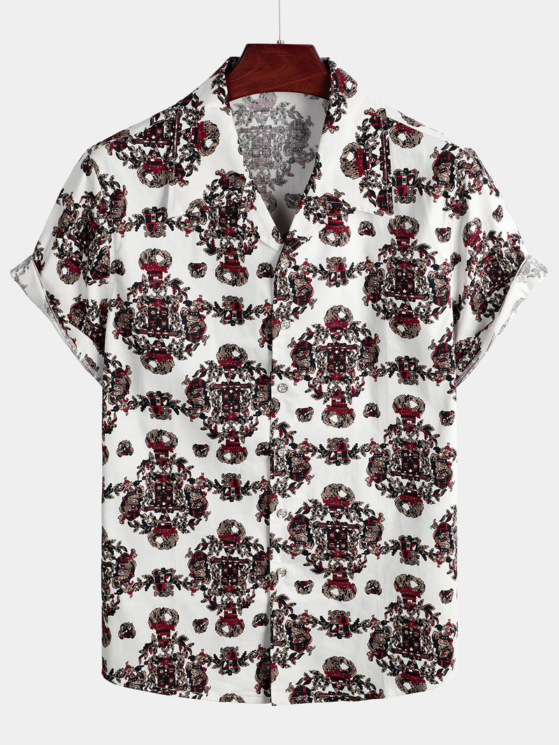 Men's Vintage Short Sleeve Cotton Shirt