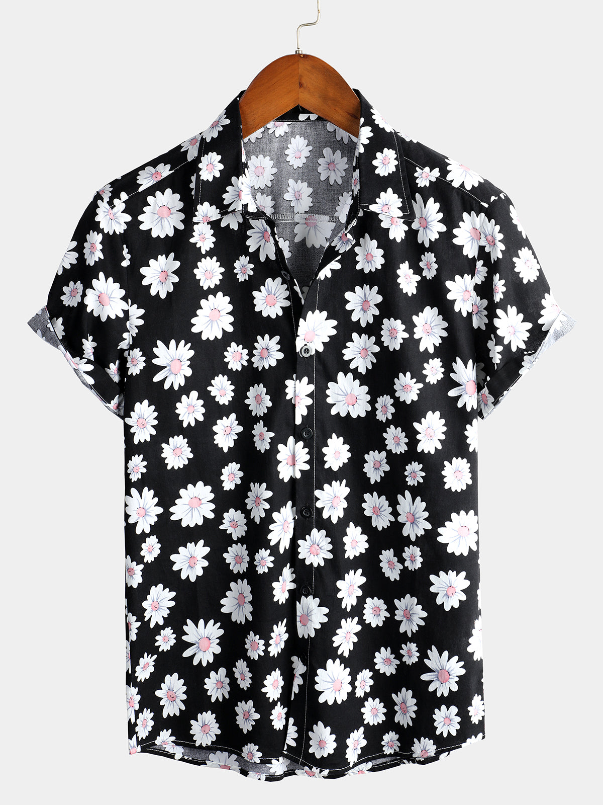 Men's Yellow Daisy Hawaiian Short Sleeve Shirt