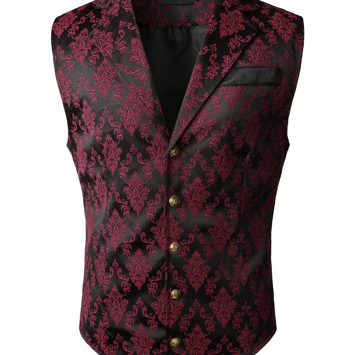 Men's Victorian Suit Vest Steampunk Gothic Red Waistcoat