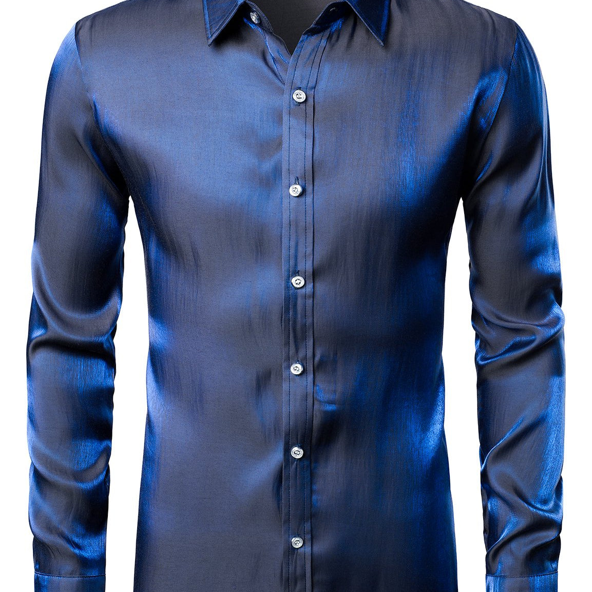 Men's Metallic Shiny Nightclub Styles Long Sleeve Shirt