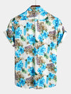 Men's Floral Holiday Cotton Pocket Shirt
