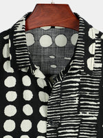 Men's Black Boho Short Sleeve Retro Shirt