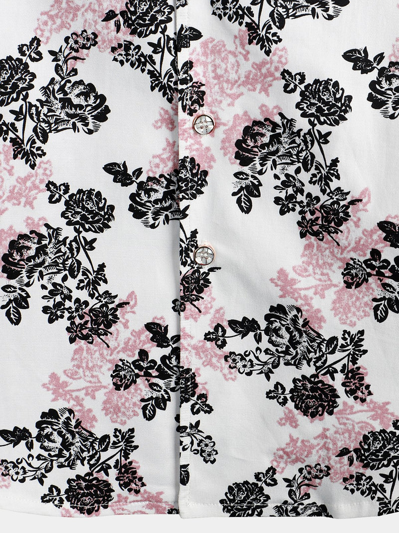 Men's Holiday Floral Print Short Sleeve Shirt