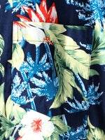 Men's Floral Cotton Hawaiian Pocket Shirt