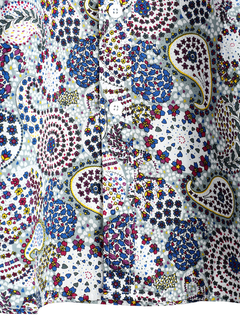 Men's Vintage Paisley Pocket Short Sleeve Shirt