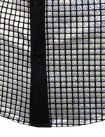 Men's Button Up Short Sleeve Sequins Disco Shirt