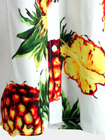 Men's Pineapple Print Holiday Pocket Cotton Shirt