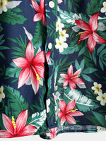 Men's Floral Cotton Hawaiian Pocket Shirt