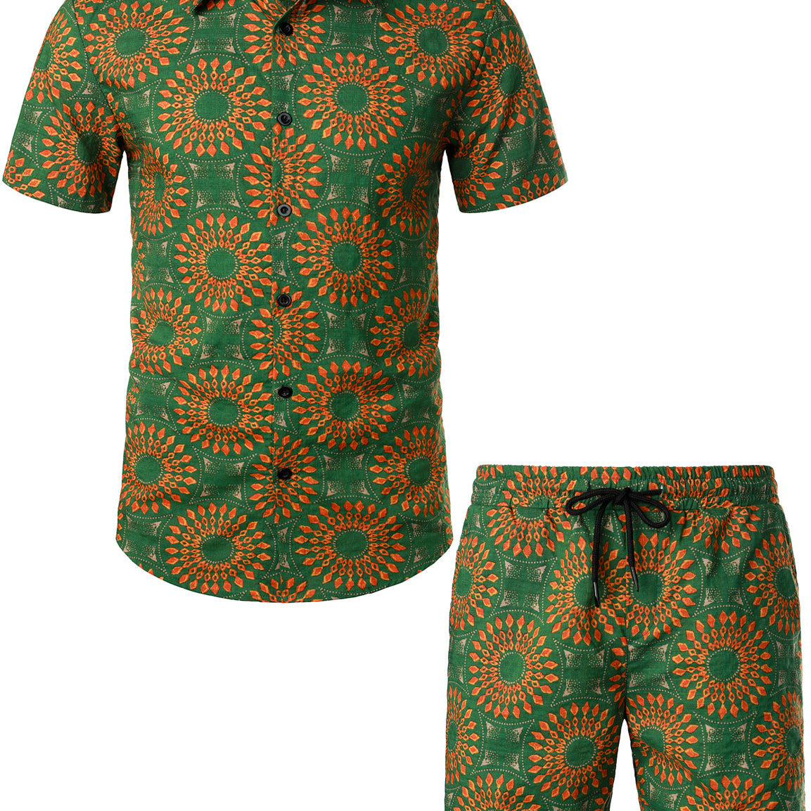 Men's Casual Boho Vintage Shirt & Shorts Set