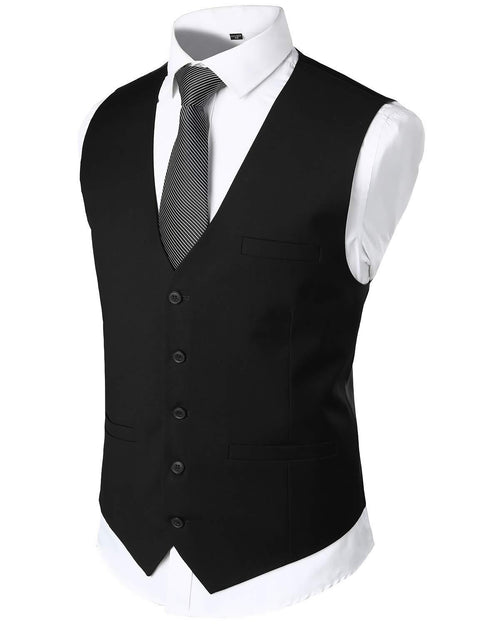 Heren V-hals Formele Pak Vest Slim Fit Jurk Vest Bruiloft Vest voor Tuxedo