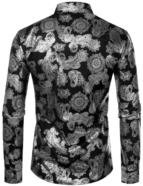 Chemise à manches longues à imprimé floral pour hommes