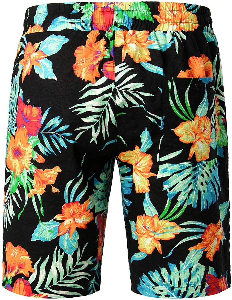 Men's Flower Tropical Hawaiian Shirt & Shorts Set