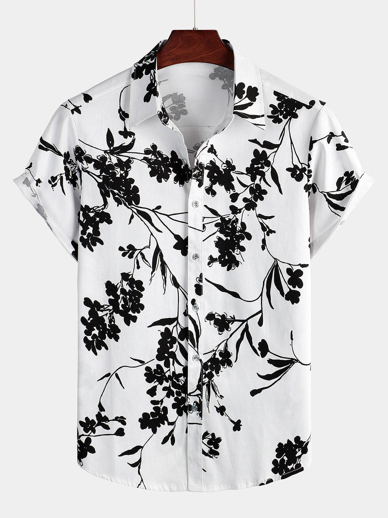 Bundle Of 3 | Men's Hawaiian Casual Flower Print Short Sleeve Shirts
