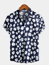 Men's Black Daisy Hawaiian Short Sleeve Shirt