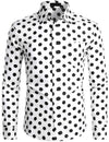 Men's Polka Dots Pocket Cotton Long Sleeve Shirt
