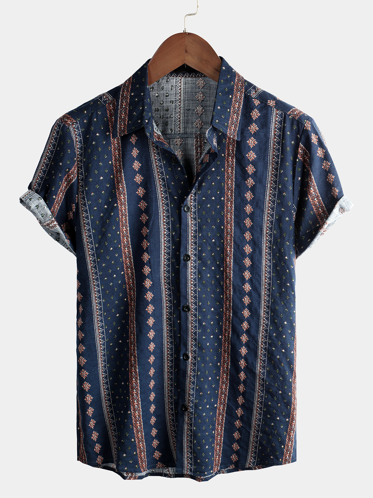 Men's Vintage Cotton Hawaiian Short Sleeve Shirt