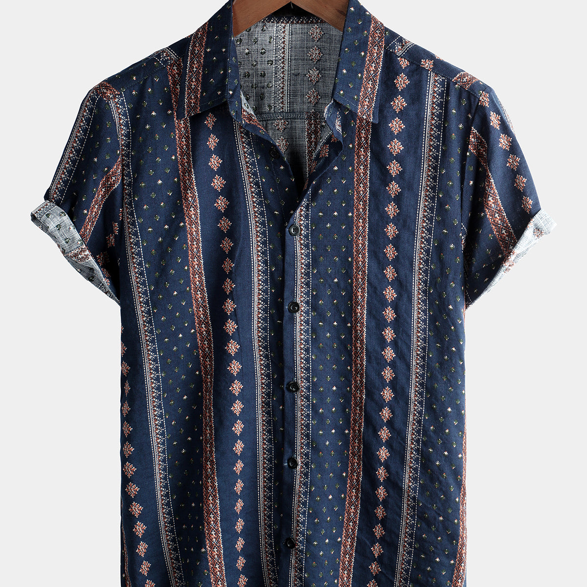 Men's Vintage Cotton Hawaiian Short Sleeve Shirt
