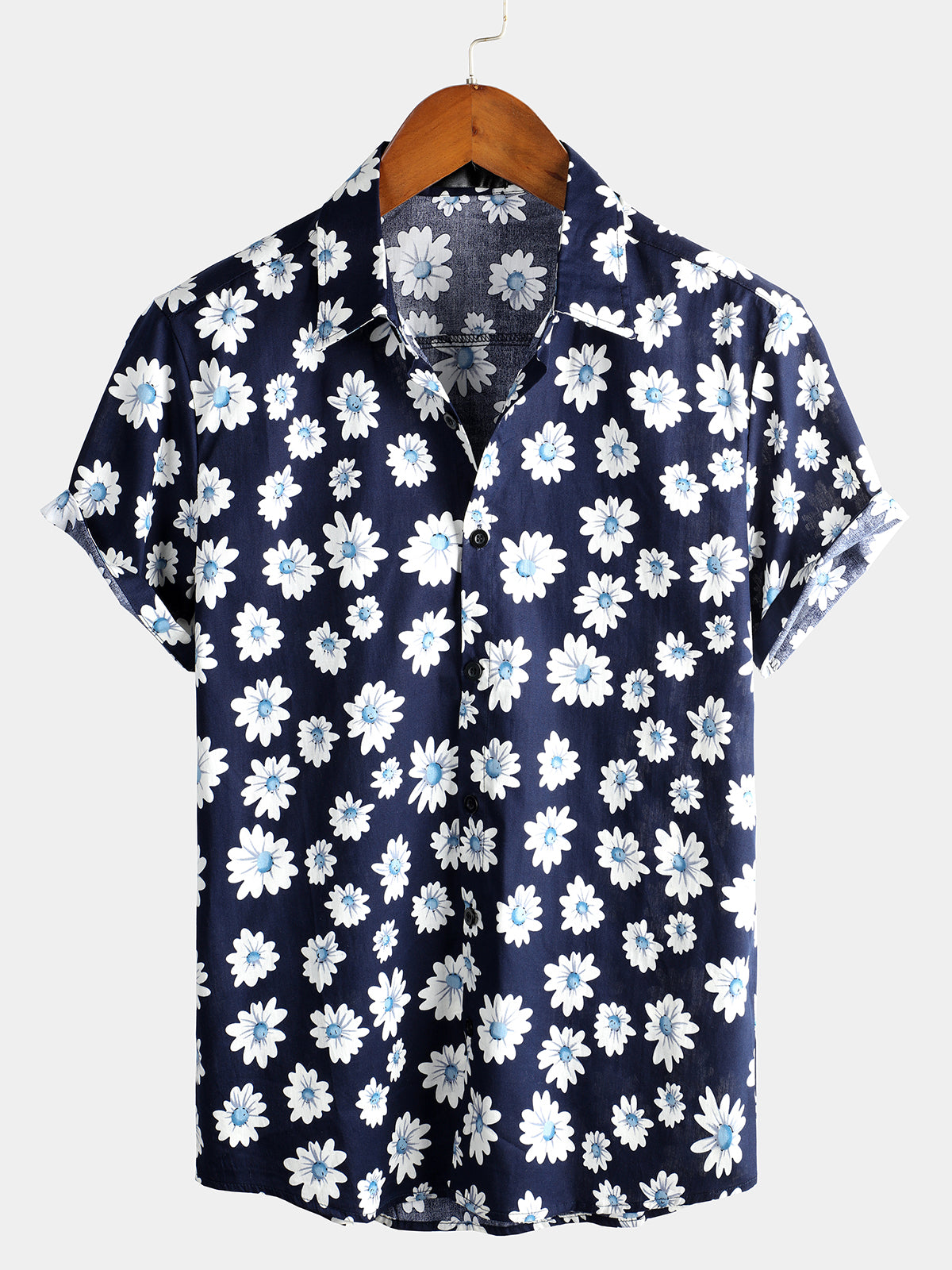 Men's Yellow Daisy Hawaiian Short Sleeve Shirt
