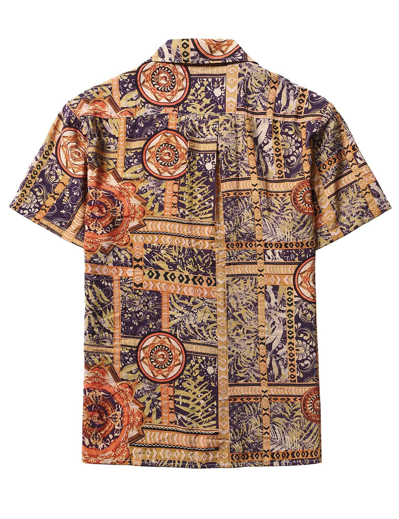 Men's Yellow Retro Hawaiian Short Sleeve Shirts