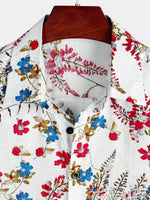 Men's Floral Print Casual Short Sleeve Shirt