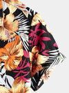 Men's Flower Print Tropical Hawaiian Short Sleeve Shirt