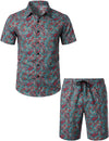 Men's Paisley Casual Vintage Shirt & Shorts Set