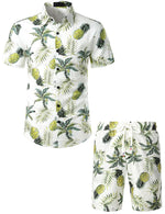 Men's Pineapple Hawaiian Shirt & Shorts Set