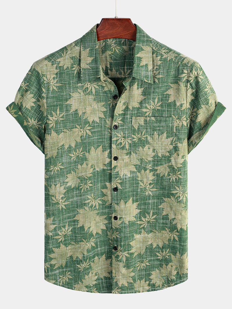 Bundle Of 3 | Men's Casual Retro Holiday Pocket Short Sleeve Shirts
