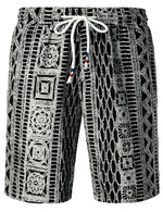 Men's Casual Vintage Boho Breathable Cotton Grey Shorts