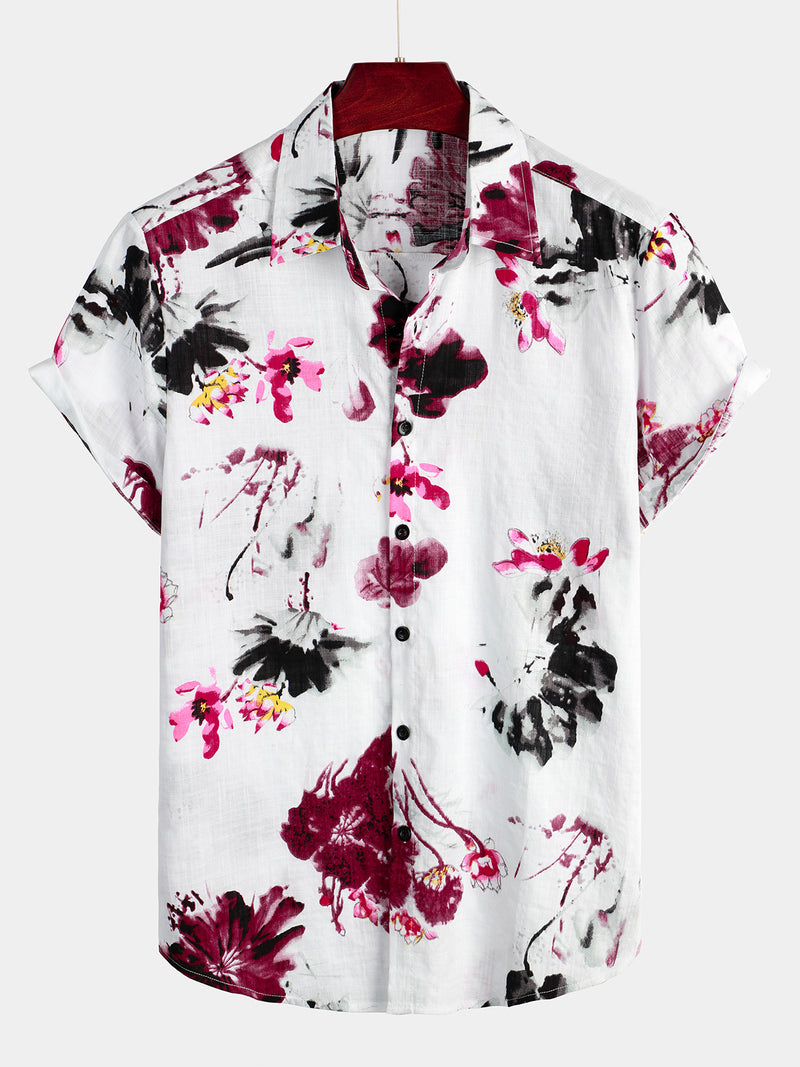 Men's Unique Floral Print Hawaiian Shirt